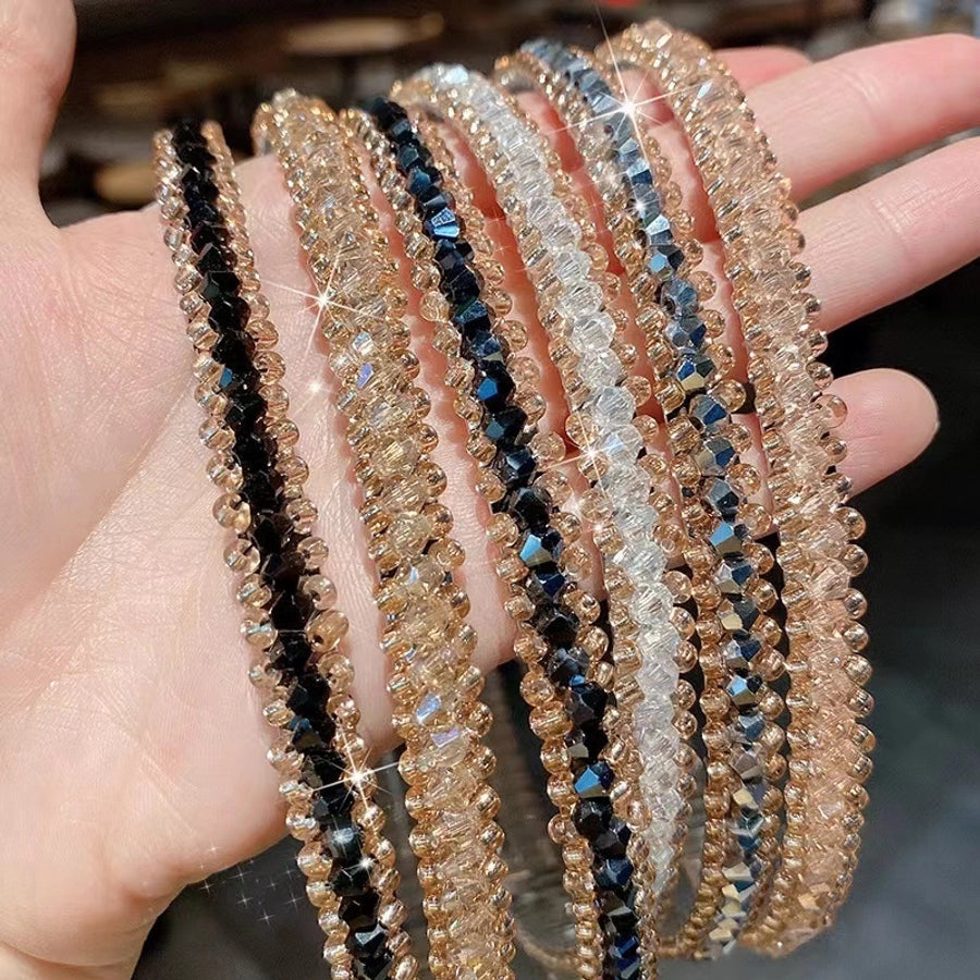 women's sweet u shape metal inlay crystal hair band