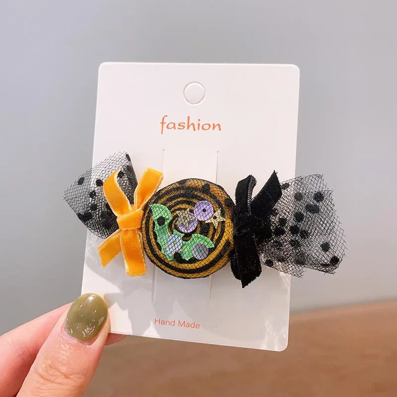 Halloween Cool Style Girl'S Pumpkin Cat Ghost Felt Hair Clip
