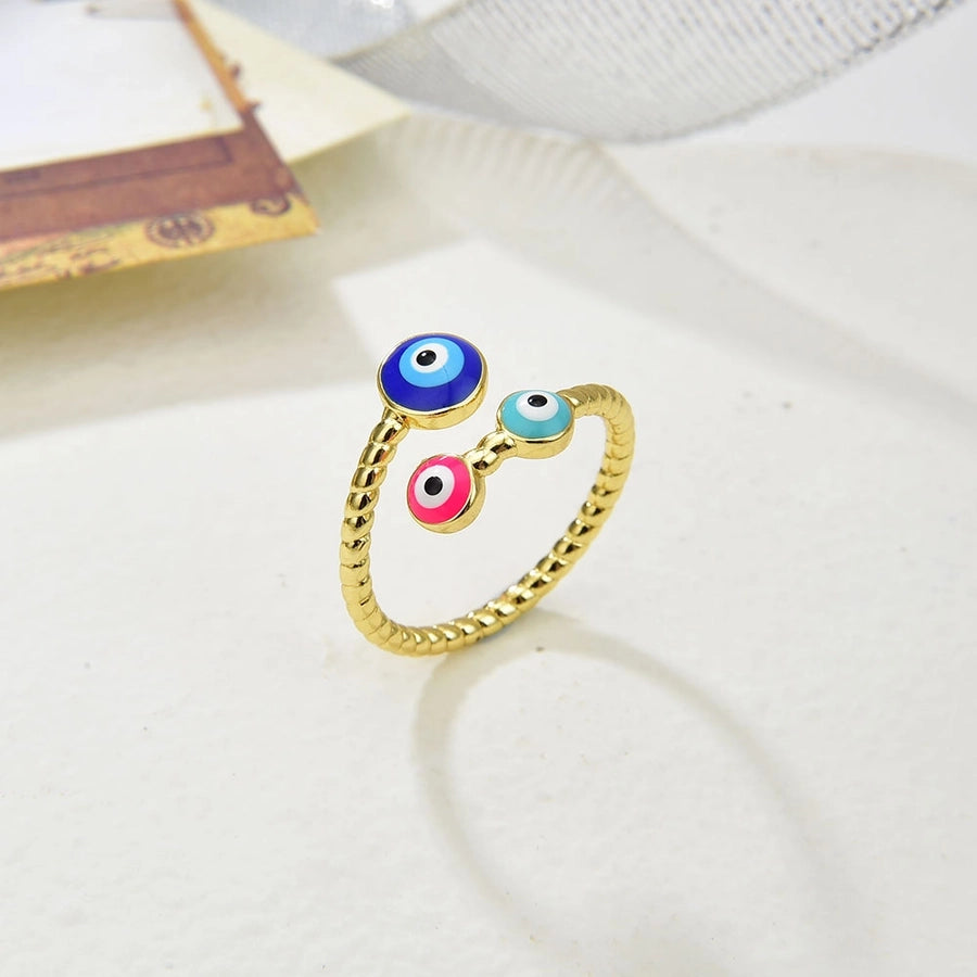 Copper Plating 18K Color Retention Drip round Eye Opening Ring