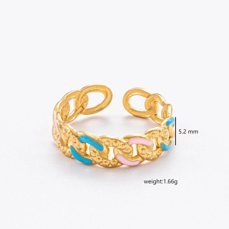 Jewelry Elegant Devil's Eye Star Heart Shape 304 Stainless Steel Open Rings