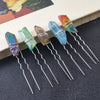 women's ig style geometric alloy handmade inlay crystal hairpin