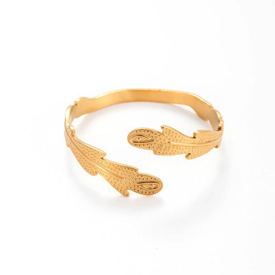 Simple Style Roman Style British Style Leaf Heart Shape Solid Color 304 Stainless Steel Bangle In Bulk