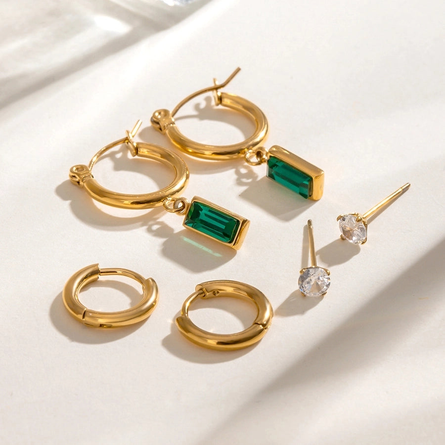 1 Set Simple Style Classic Style Geometric 304 Stainless Steel Earrings