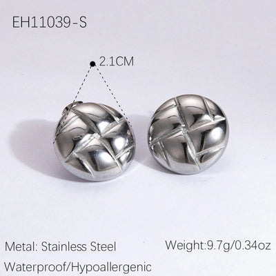 1 Pair Vintage Style Classic Style Geometric Heart Shape Plating 304 Stainless Steel Ear Studs