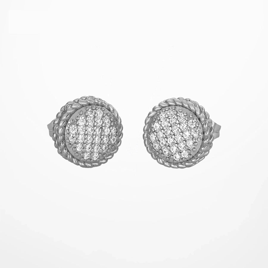 1 Pair Hip-Hop Retro Round Plating Inlay Copper Zircon Ear Studs