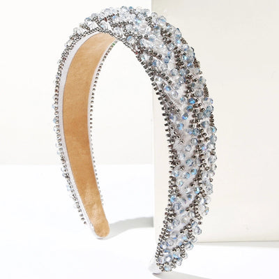 Women's Casual Vacation Classic Style Geometric Beaded Alloy Cloth Inlay Sequins Beads Hair Band