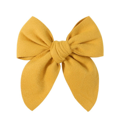 sweet solid color polyester bow knot hair clip