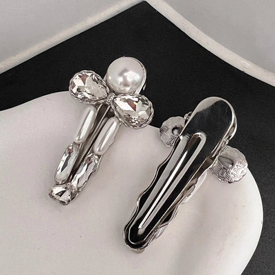 Women's Elegant Modern Style Classic Style Bow Knot Imitation Pearl Glass Inlay Imitation Pearl Glass Hair Clip