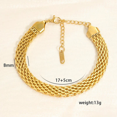 Retro Solid Color 304 Stainless Steel Bracelets In Bulk