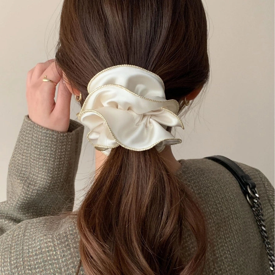 New Classic Style Large Intestine Hair Band Women's High-Grade Satin Temperament Bun Tie-up Hair Headband Hair Rope Women's Headdress