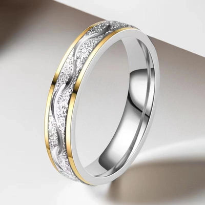 Jewelry Simple Style Geometric Titanium Steel Zircon Mixed Metal Plating Rings