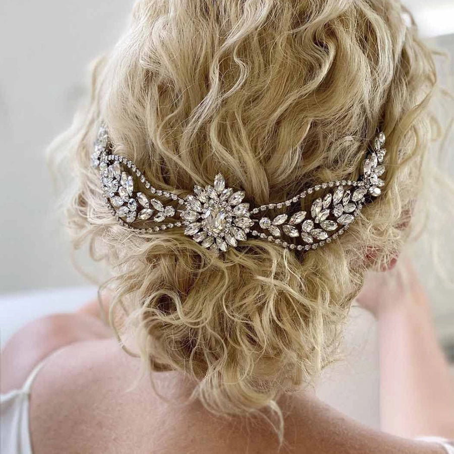 fairy style korean style geometric alloy diamond insert comb