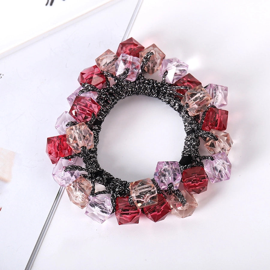 elegant geometric imitation pearl rhinestone hair tie