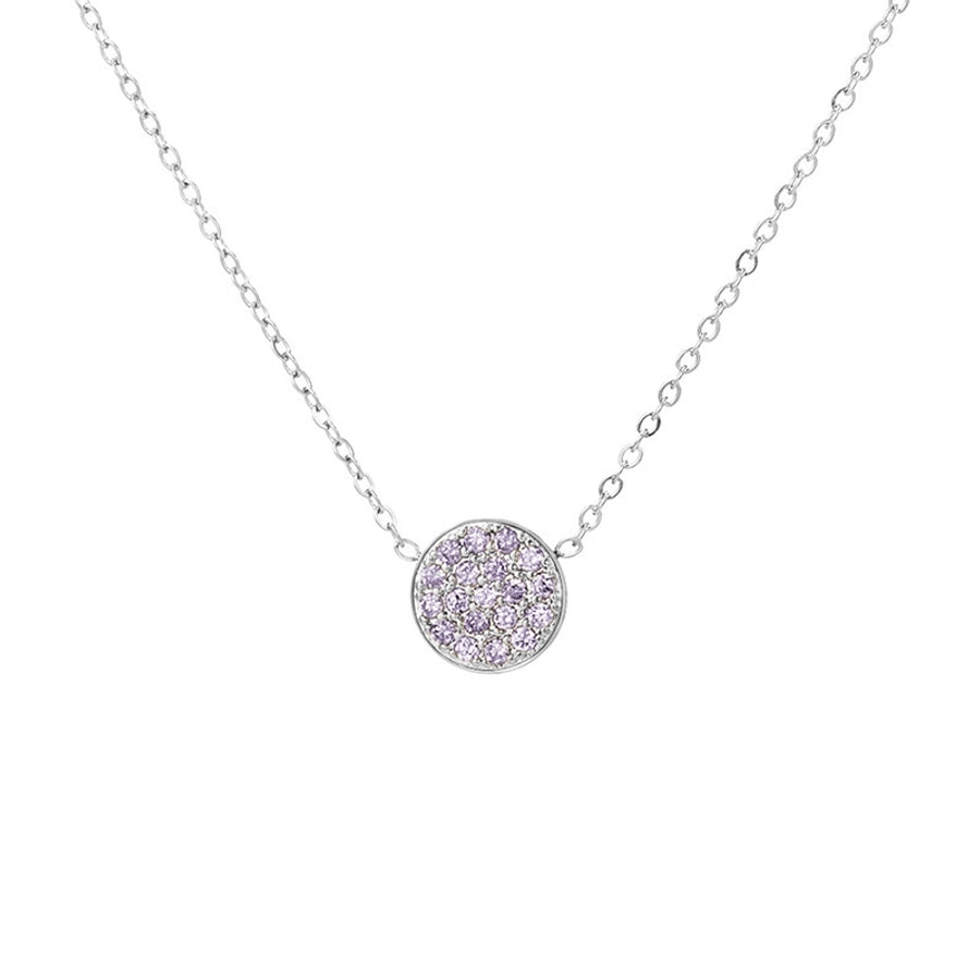 Jewelry IG Style Simple Style Round 304 Stainless Steel Zircon 14K Gold Plated Inlay Necklace