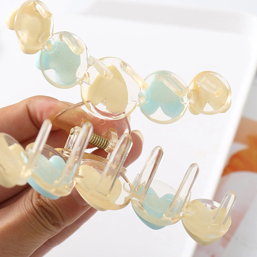 sweet heart shape plastic resin handmade hair claws 1 piece