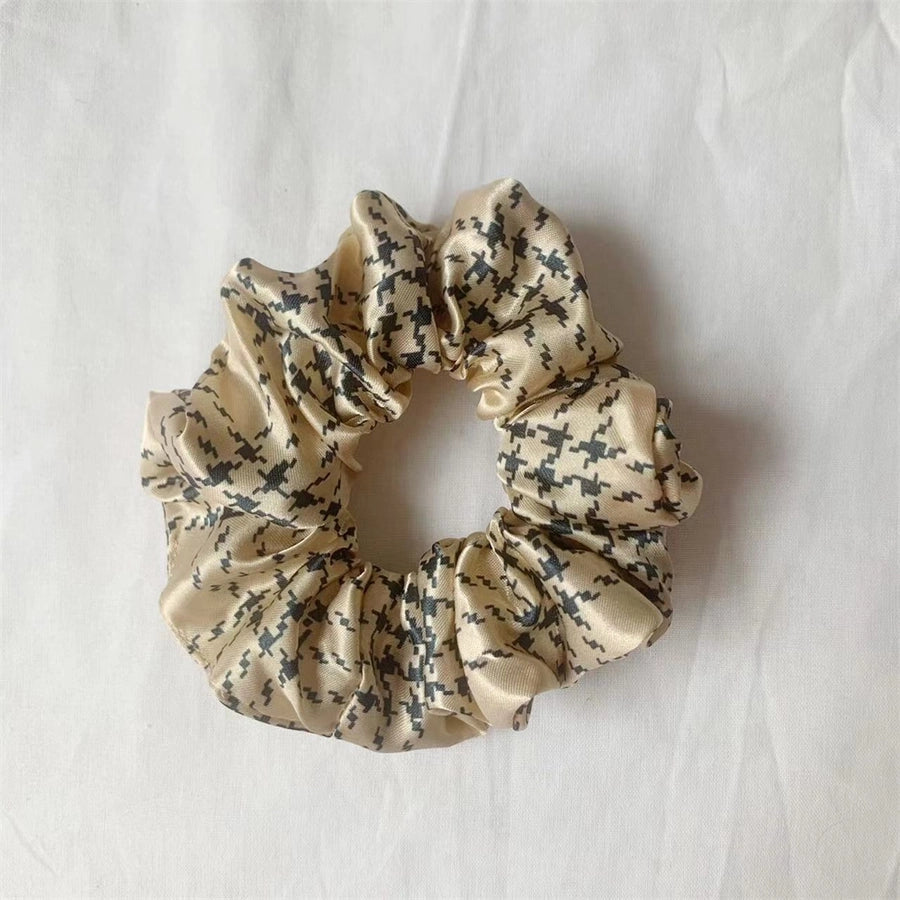 simple style commute solid color cloth handmade pleated hair tie