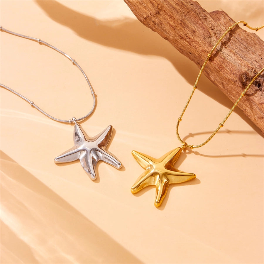 Jewelry Casual Vintage Style Starfish 304 Stainless Steel Pendant Necklace