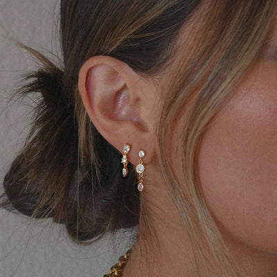1 Pair Glam Shiny Tassel Copper Drop Earrings