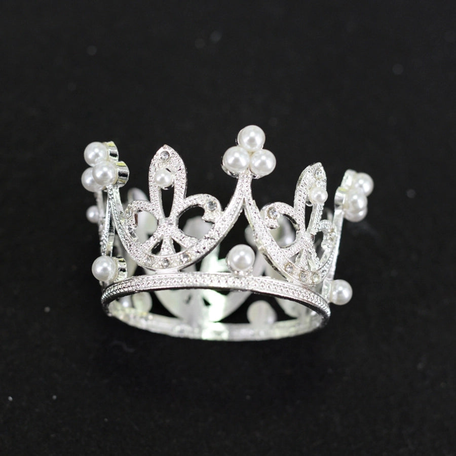 Women's Simple Style Crown Alloy Inlay Rhinestones Pearl Crown