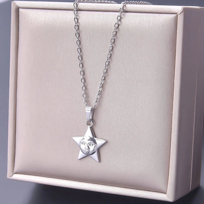 Jewelry Simple Style Pentagram 304 Stainless Steel Plating Pendant Necklace