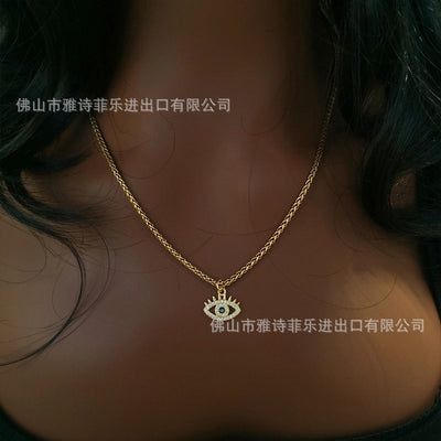 Jewelry Casual Retro Printing Titanium Steel 18K Gold Plated Necklace