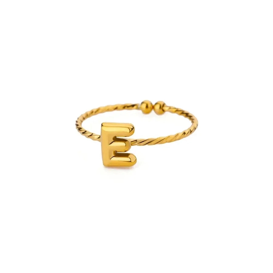 Jewelry Casual Simple Style Streetwear Letter 304 Stainless Steel 18K Gold Plated Open Rings
