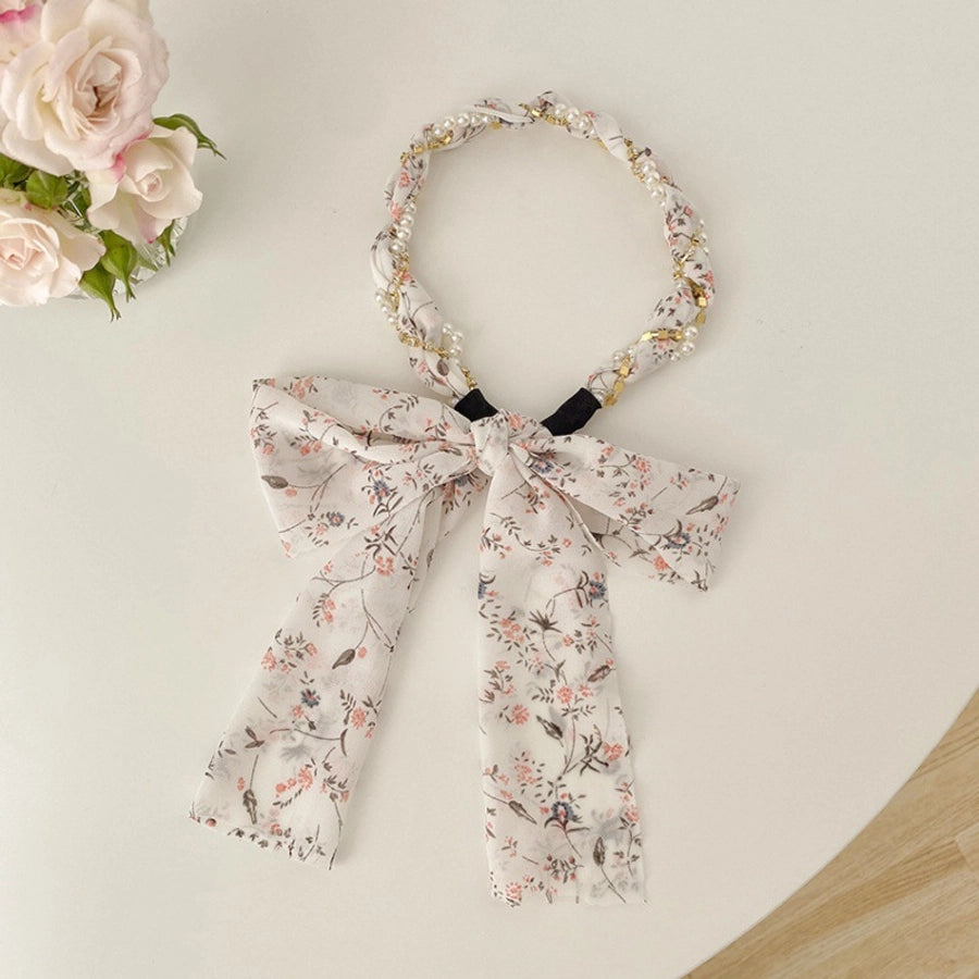 fairy style basic modern style ditsy floral bow knot synthetic yarn hair band