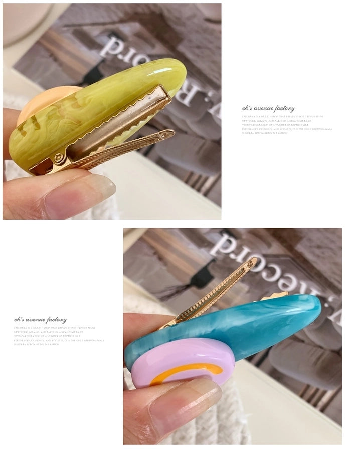 cute simple style Smile face arylic hair clip