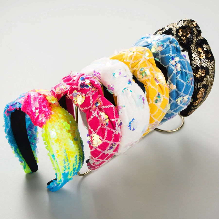 Women's Shiny Grid Sequin Cloth Inlay Sequins Hair Band