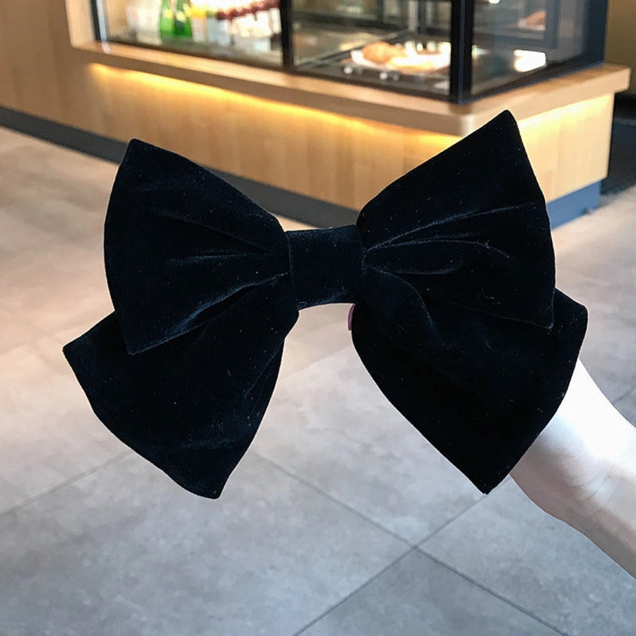simple style bow knot cloth patchwork hair clip