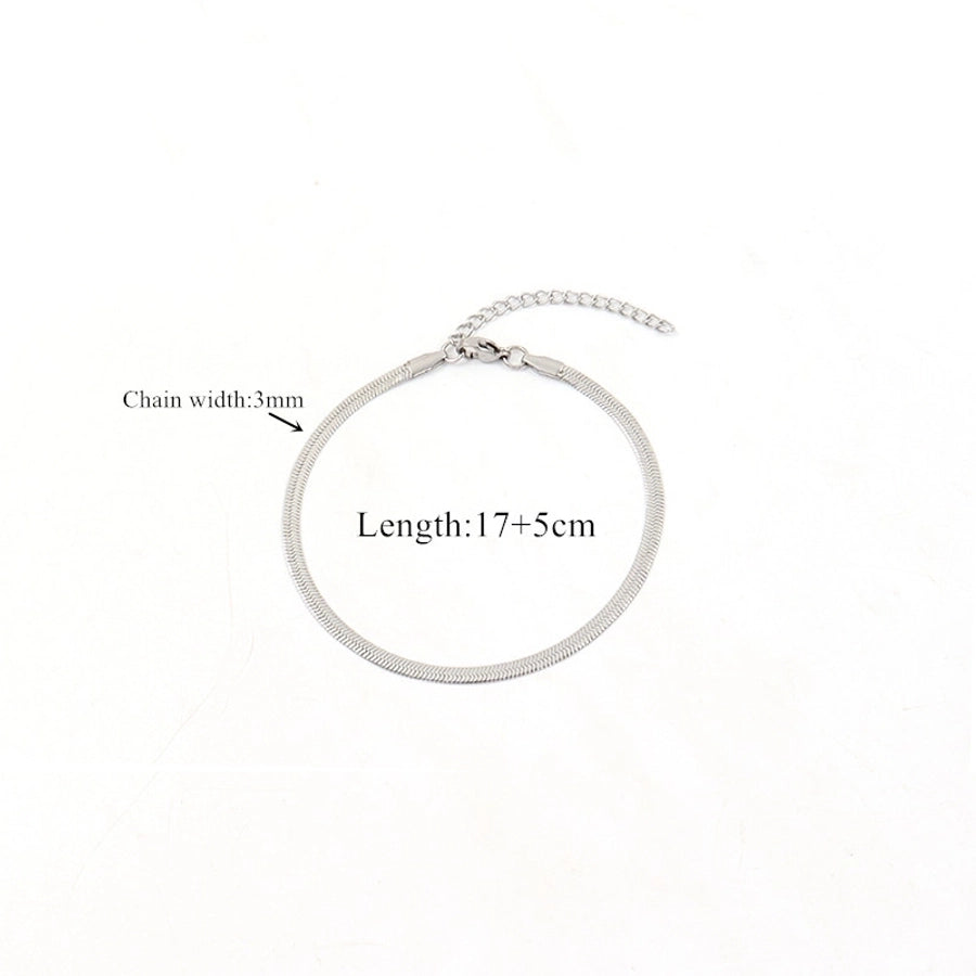 Elegant Simple Style Classic Style Chains Print 201 Stainless Steel Bracelets In Bulk