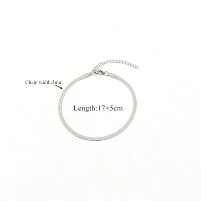 Elegant Simple Style Classic Style Chains Print 201 Stainless Steel Bracelets In Bulk