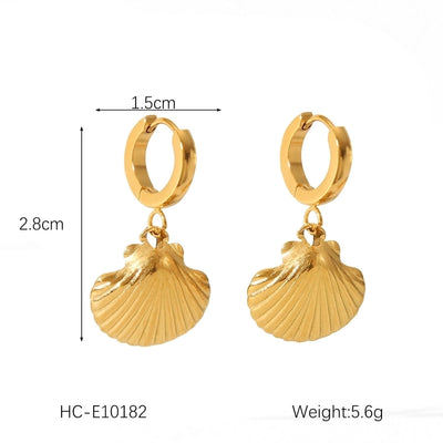 1 Pair IG Style French Style Starfish Crab Shell 304 Stainless Steel Titanium Steel 18K Gold Plated Drop Earrings Ear Studs