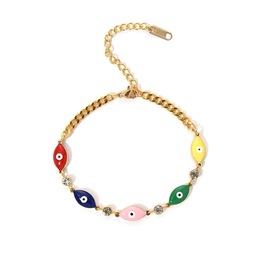 Funny Modern Style Simple Style Palm Heart Shape Eye 304 Stainless Steel 14K Gold Plated Bracelets In Bulk