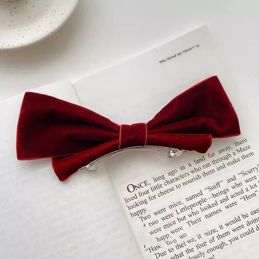 simple style bow knot cloth patchwork hair clip