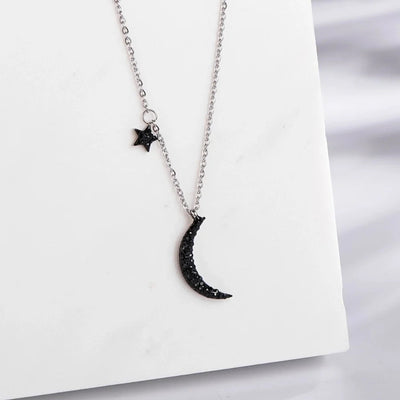 Jewelry Vintage Style Simple Style Star Moon 304 Stainless Steel Gold Plated Star Pendant Necklace