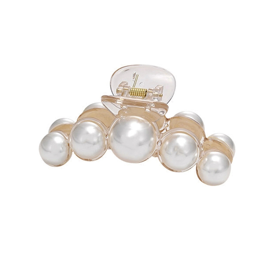 fashion solid color plastic imitation pearl  hair claw
