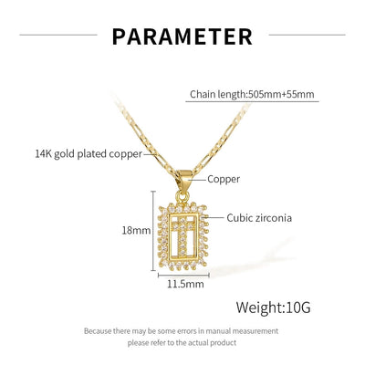 Jewelry French Style Simple Style Cross Copper 14K Gold Plated Pendant Necklace