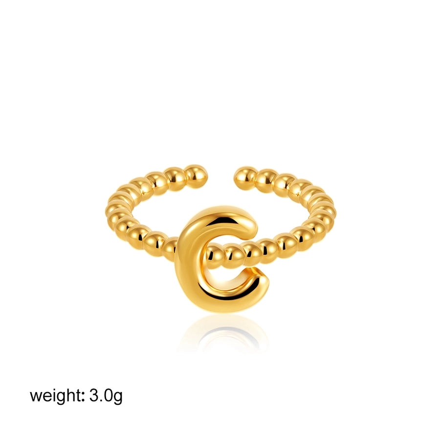 Copper Letter Open Rings