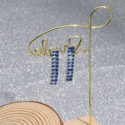 1 Pair Elegant Simple Style Commute Rectangle Plating Inlay Copper Zircon Ear Studs