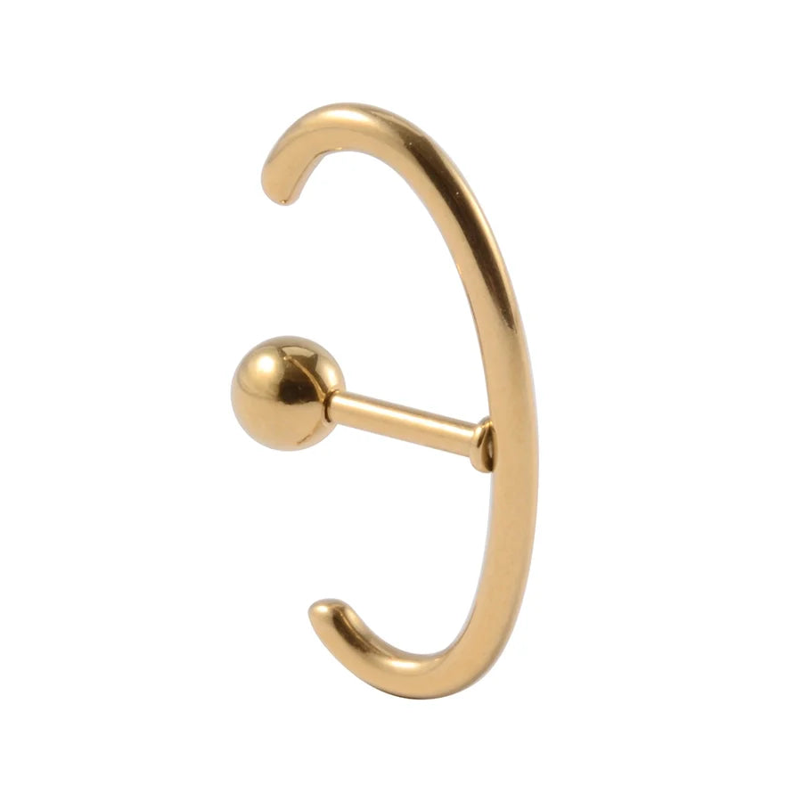 1 Piece Lip Rings Casual Elegant Vacation C Shape Arc 304 Stainless Steel 18K Gold Plated Ear Cartilage Rings & Studs