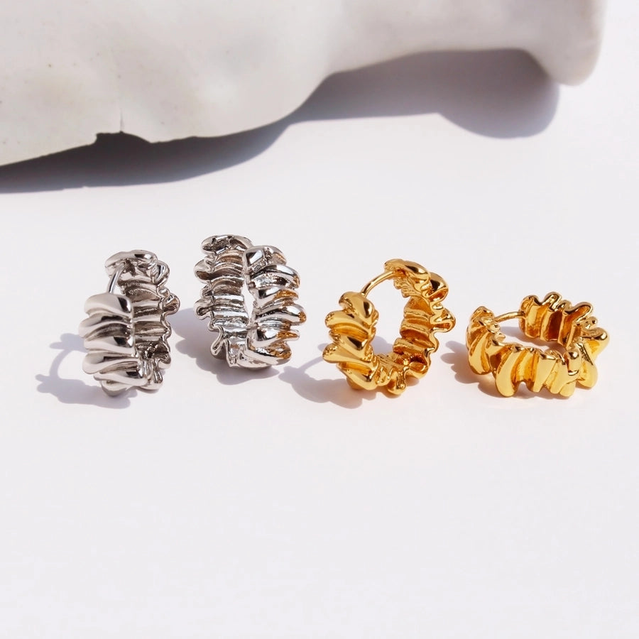 1 Pair IG Style Streetwear Geometric Brass 24K Gold Plated Earrings