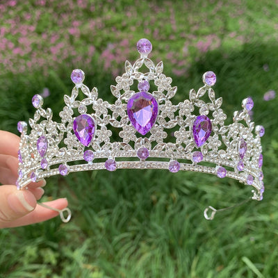 glam luxurious lady crown alloy plating inlay zircon crown