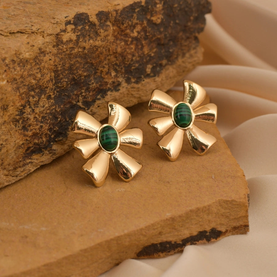 1 Pair Retro Simple Style Classic Style Flower 304 Stainless Steel Ear Studs