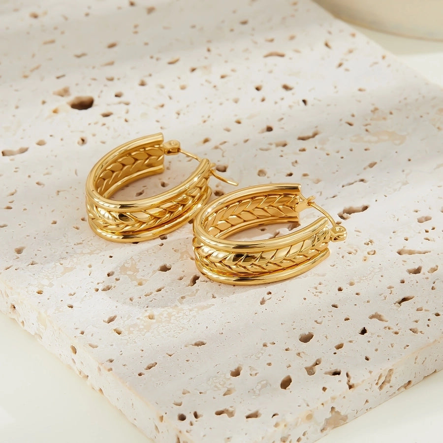 1 Pair IG Style Classic Style U Shape Irregular Heart Shape Irregular 201 Stainless Steel Earrings