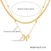 Jewelry Vintage Style Sweet Bow Knot 304 Stainless Steel Double Layer Necklaces