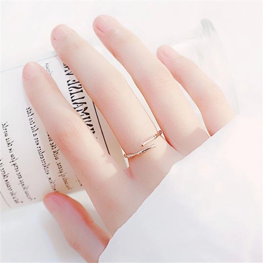 Jewelry Simple Style Shiny Solid Color Copper Asymmetrical Open Rings