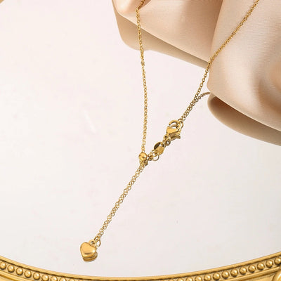 Jewelry Elegant Glam Heart Shape Titanium Steel 18K Gold Plated Pendant Necklace