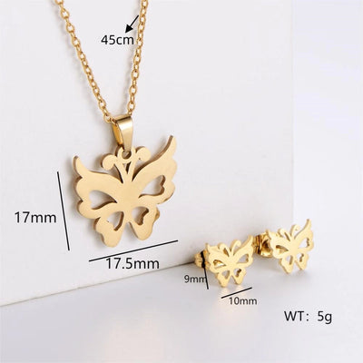 Jewelry Simple Style Classic Style Infinity Dollars Butterfly 304 Stainless Steel Jewelry Set