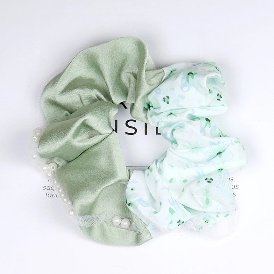 Women's Casual Sweet Flower Cloth Pearl Hair Tie